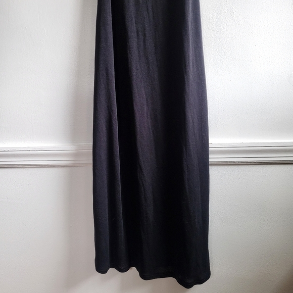 Zara Ribbed Slip Spaghetti Strap Black Midi Dress New Size Small - Picture 6 of 12